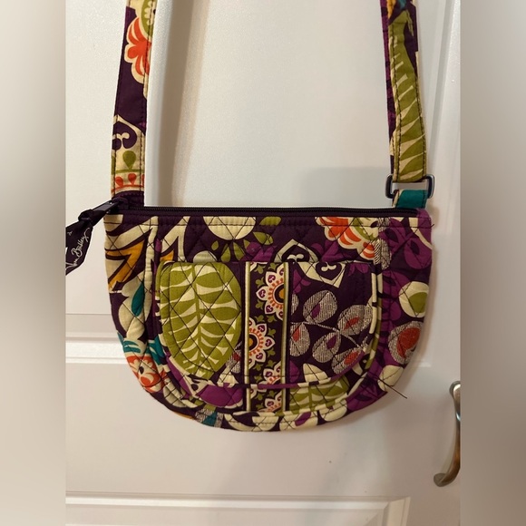 Vera Bradley Lizzy Plum Crazy Little Hipster Crossbody Purse / Bag - Picture 2 of 5